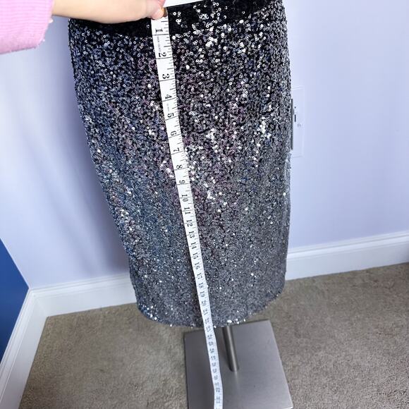 Nikibiki Silver Sequin Pencil Skirt | Size Small | Glamorous Sparkle - Picture 4 of 6
